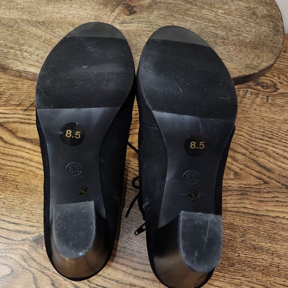 A.N.A. Fenwick Lace-Up Ankle Black Boots, Memory Foam Faux Suede - Picture 7 of 8